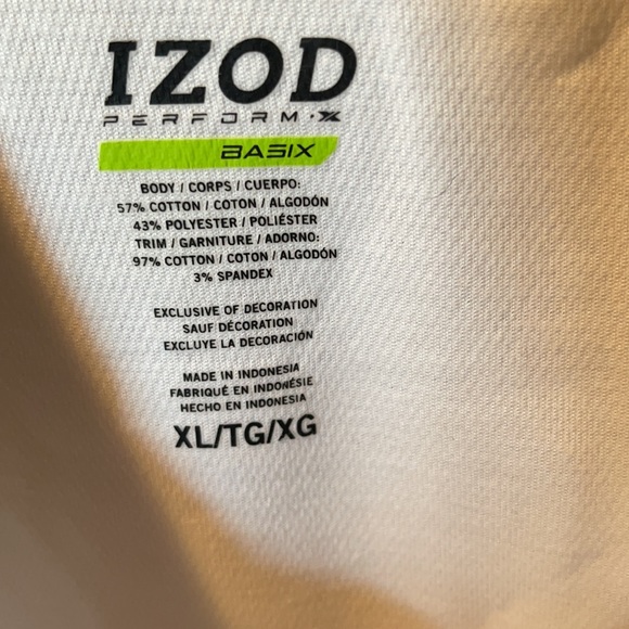 White Izod XL sleeveless golf shirt - Picture 3 of 3